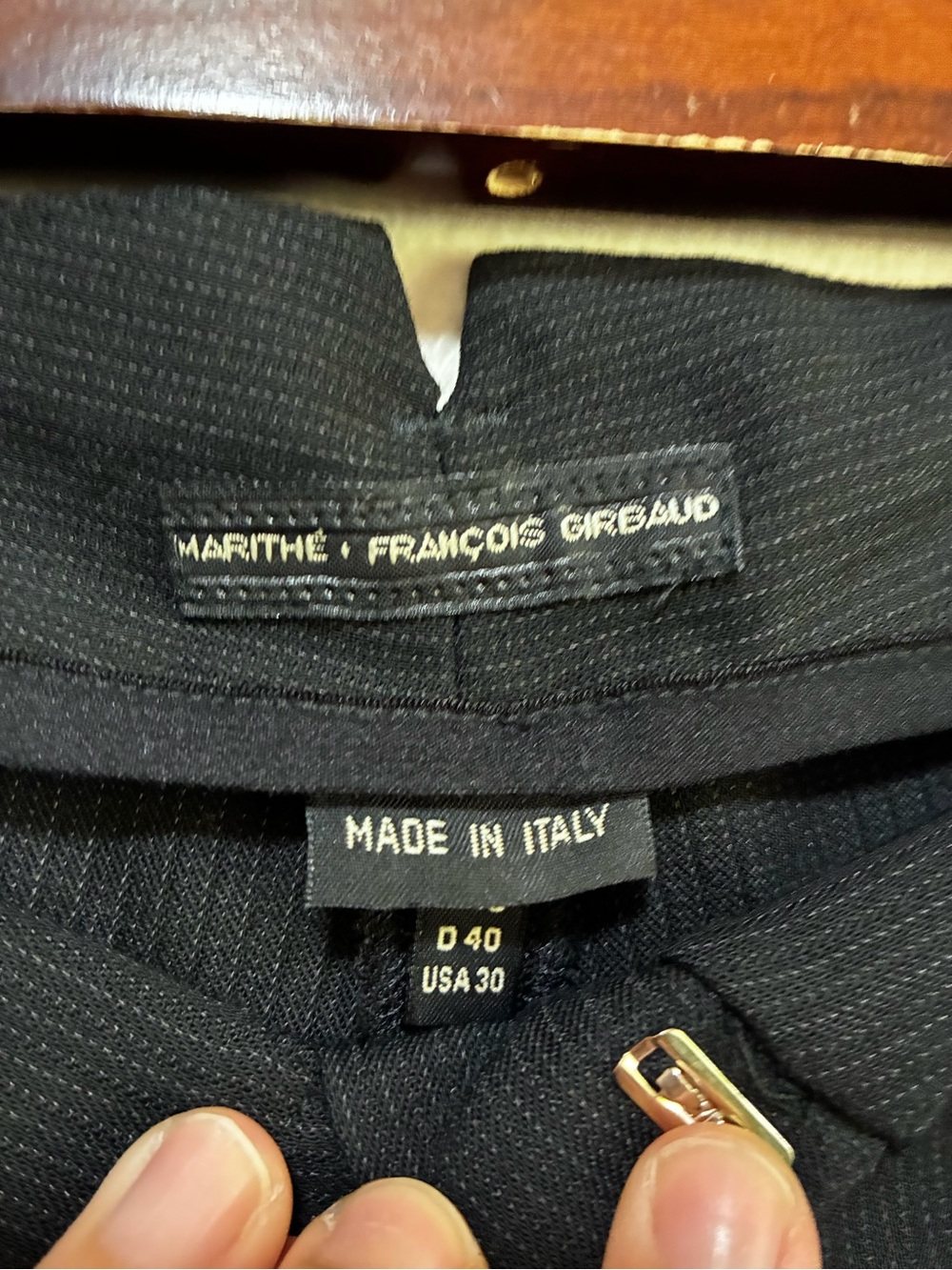 Marithé François Girbaud Black Pleated Dress Pants with White Stitch Detail 30 - Picture 5 of 8